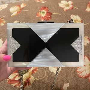 Rafe Alicia Lucite Clutch w/ Shoulder Strap